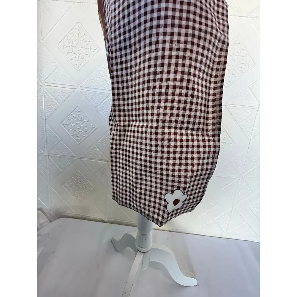 SKU2990 Bib Apron with Terrier Dog Big Pocket Brown & White NWOT